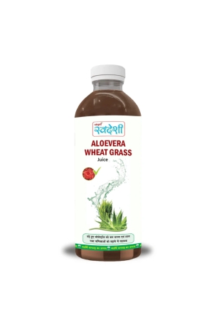 Sampuran Swadeshi Aloe Vera Wheatgrass : Digestive, Immune, & Skin Health, 1L