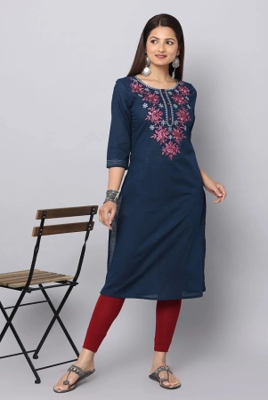 alena-cotton-embroidered-straight-womens-kurti-blue-pack-of-1-none