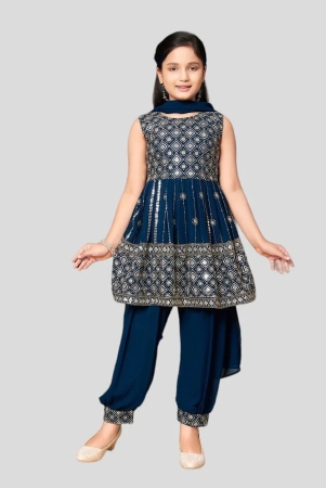 aarika-teal-georgette-girls-patiala-kurta-set-pack-of-1-none