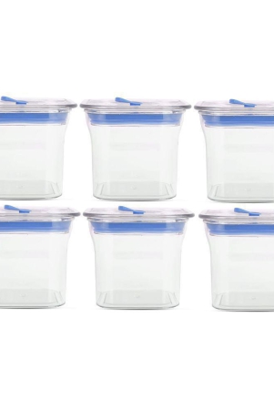 homepro-fabio-airtight-transparent-storage-plastic-container-pack-of-6-square-600ml-blue-blue