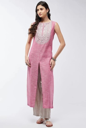 pannkh-cotton-blend-embroidered-straight-womens-kurti-pink-pack-of-1-none