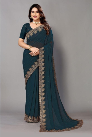 rangita-georgette-embellished-saree-with-blouse-piece-teal-pack-of-1-teal