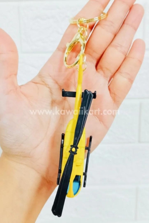 police-helicopter-keychain-yellow-single-piece
