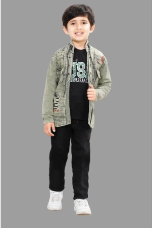 dkgf-fashion-green-cotton-blend-boys-shirt-pants-pack-of-1-none