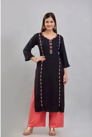 kapadia-black-rayon-womens-straight-kurti-pack-of-1-none