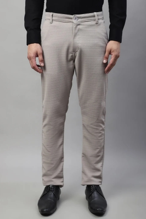 Indian Needle Mens Light Grey Tapered Fit Formal Trousers-30 / Grey