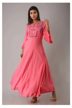 mauka-pink-rayon-womens-a-line-kurti-xxl