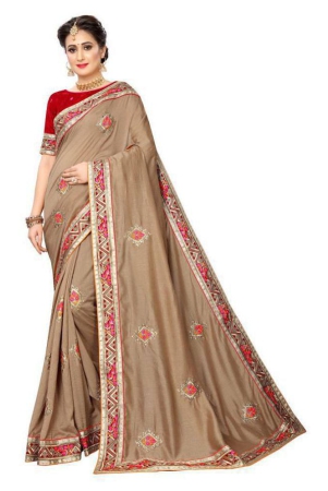 offline-selection-beige-silk-blend-saree-with-blouse-piece-pack-of-1