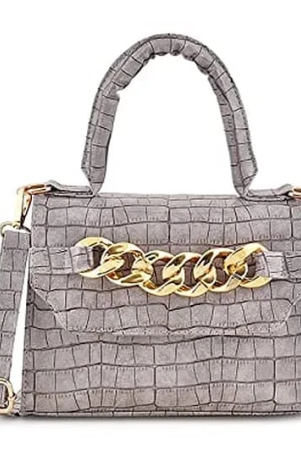 Lychee bags Women Pu Sling Bag Grey