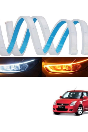 kozdiko-60-cm-flexible-white-daytime-running-light-for-cars-with-matrix-yellow-indicator-with-turn-sequential-flow-60-cm-set-of-2-pieces-formaruti-suzuki-old-swift