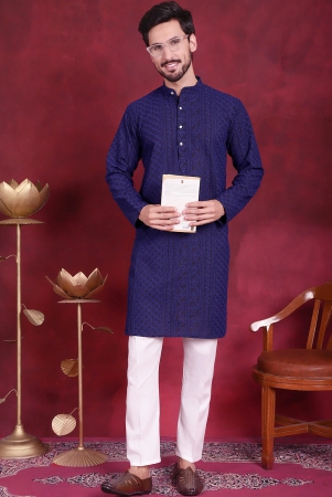 mens-chikankari-embroidered-kurta-pyjama-set-l-navy-blue