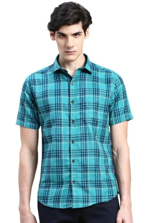 showoff-cotton-blend-regular-fit-checks-half-sleeves-mens-casual-shirt-green-pack-of-1-none