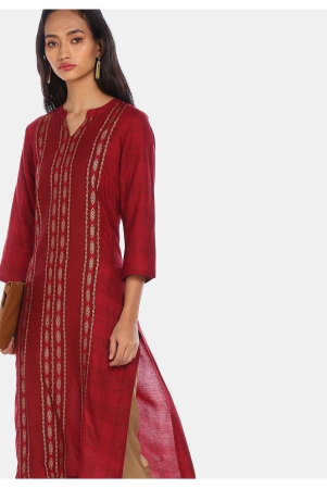 karigari-red-rayon-womens-a-line-kurti-pack-of-1-m