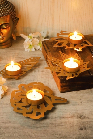 leaves-shape-tealight-holder-set-of-4-gold