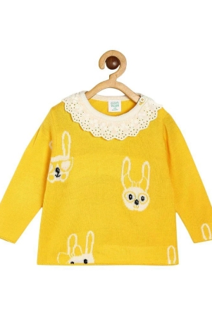 miniklub-baby-girls-round-neck-full-sleeve-knit-sweater-yellow-color-none