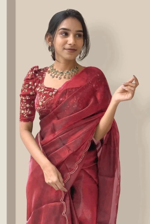 a-to-z-cart-organza-solid-saree-with-blouse-piece-red-pack-of-1-red