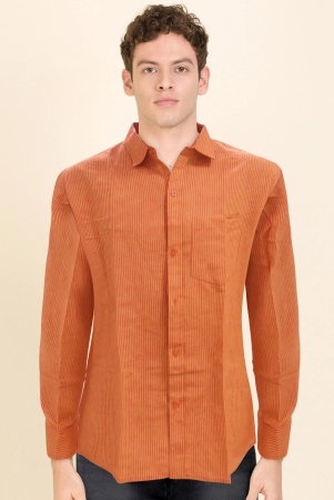 cotton-shirt-full-sleeve-fine-line-orange-40