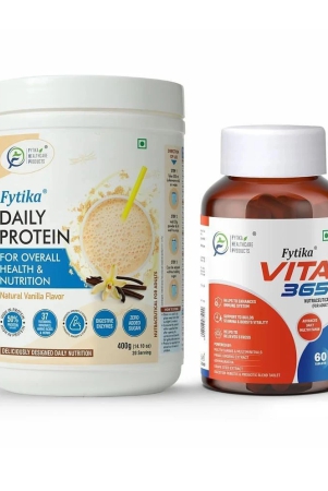 fytika-daily-protein-vanilla-400g-vita-365-60-tabs-combo-pack-of-2