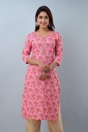 doriya-rayon-printed-34th-sleeves-straight-pink-kurti-single-none