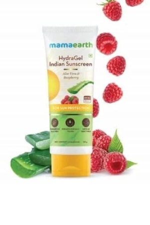 Mamaearth HydraGel Indian Sunscreen SPF 50, With Aloe Vera & Raspberry