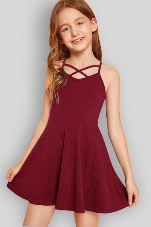 addyvero-maroon-cotton-blend-girls-a-line-dress-pack-of-1-none