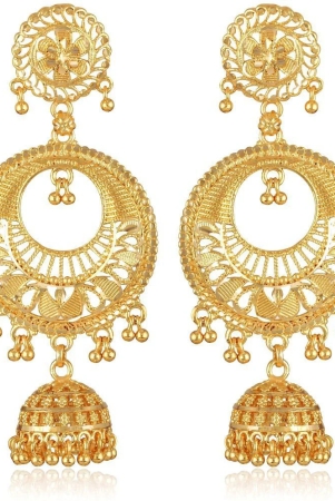 vivastri-golden-jhumki-earrings-pack-of-1-golden