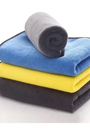 HOMETALES Multicolor 800 GSM Microfiber Cloth For Automobile ( Pack of 4 )