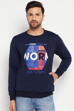 Lycos - Navy Fleece Regular Fit Men's Sweatshirt ( Pack of 1 ) - None