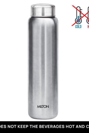 Milton Aqua 1000 Stainless Steel Water Bottle, Set of 1, 950 ml, Silver | 100% Leak Proof | Office Bottle | Gym Bottle | Home | Kitchen | Hiking | Treking Bottle | Travel Bottle - Silver