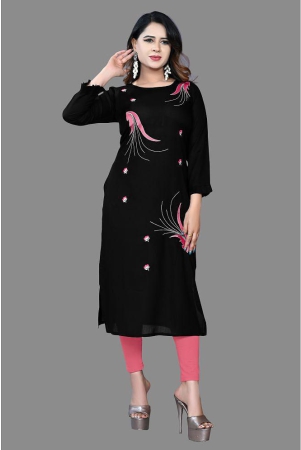 haya-fashion-black-rayon-womens-straight-kurti-pack-of-1-none