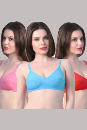 kiran-enterprises-multicolor-cotton-blend-non-padded-womens-t-shirt-bra-pack-of-3-none