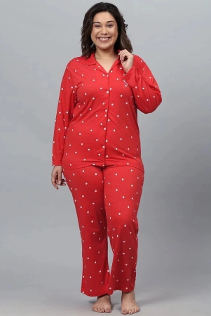 instafab-red-cotton-womens-nightwear-nightsuit-sets-pack-of-1-none