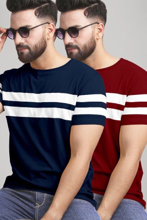 AUSK - Multicolor Cotton Blend Regular Fit Men's T-Shirt ( Pack of 2 ) - None