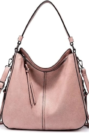 Lychee bags Women Pu Handbag Shoulder Hobo Bag (Peach)