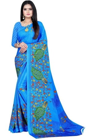 leelavati-blue-crepe-saree-with-blouse-piece-pack-of-1-blue