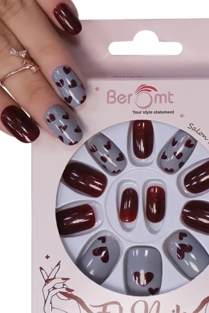 heart-printed-nails-nail-kit-included-maroon