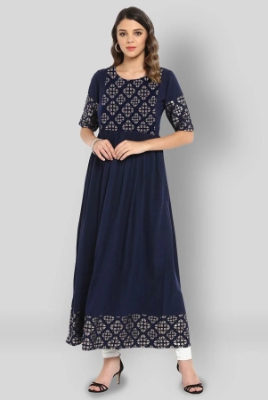 janasya-blue-crepe-womens-flared-kurti-pack-of-1-xl