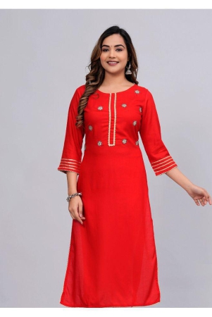 mauka-rayon-embroidered-straight-womens-kurti-red-pack-of-1-none