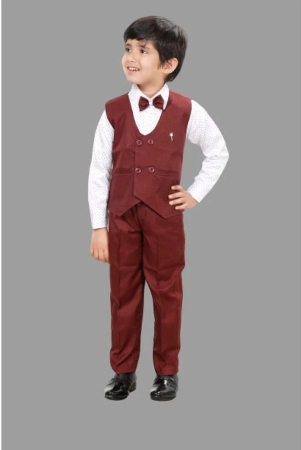 dkgf-fashion-maroon-cotton-blend-boys-shirt-pants-pack-of-1-none