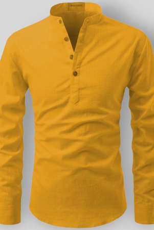 life-roads-yellow-cotton-mens-shirt-style-kurta-pack-of-1-none