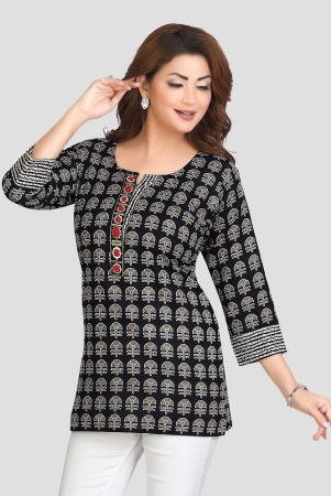 meher-impex-cotton-printed-straight-womens-kurti-black-pack-of-1-none