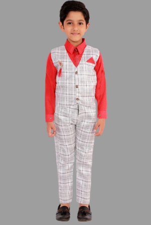 dkgf-fashion-red-cotton-blend-boys-shirt-pants-pack-of-1-none