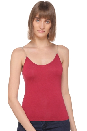 sona-8004-maroon-transparent-strap-multiway-strap-with-free-transparent-strap-camisole-s-maroon-cotton