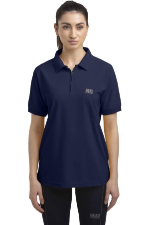 women-solid-zip-neck-polyester-dark-blue-t-shirt