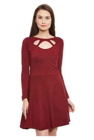 Miss Chase Cotton Maroon Dresses - None