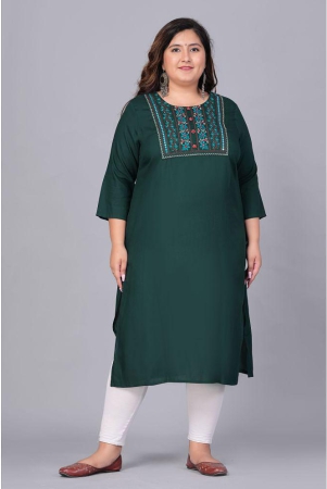 preksha-rayon-embroidered-straight-womens-kurti-green-pack-of-1-none