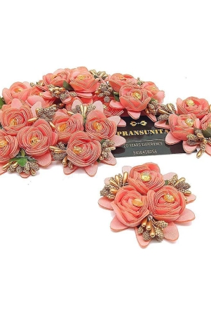 pransunita-fabric-3-in-1-rose-flower-with-pollens-handmade-decoration-flowers-pack-of-6-