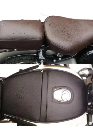 fancy-seat-cover-brown-with-tank-cover-brown-combo-for-royal-enfield-classic-classic-chrome-classic-350500cc