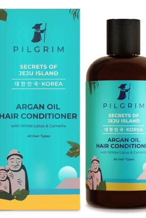 PILGRIM Korean Argan Oil Hair Conditioner with White Lotus & Camellia,Discover Healthy,Bouncy and Shiny Hair,Deep Moisturisation & Nourishment All Hair Types,Men and Women, Korean Beauty Secrets,200ml