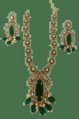 stunning-gold-plated-kundan-necklace-set-with-green-stones-and-pearls